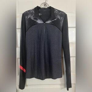 NWOT Wear It To Heart Grey and Pink Quarter Zip Top